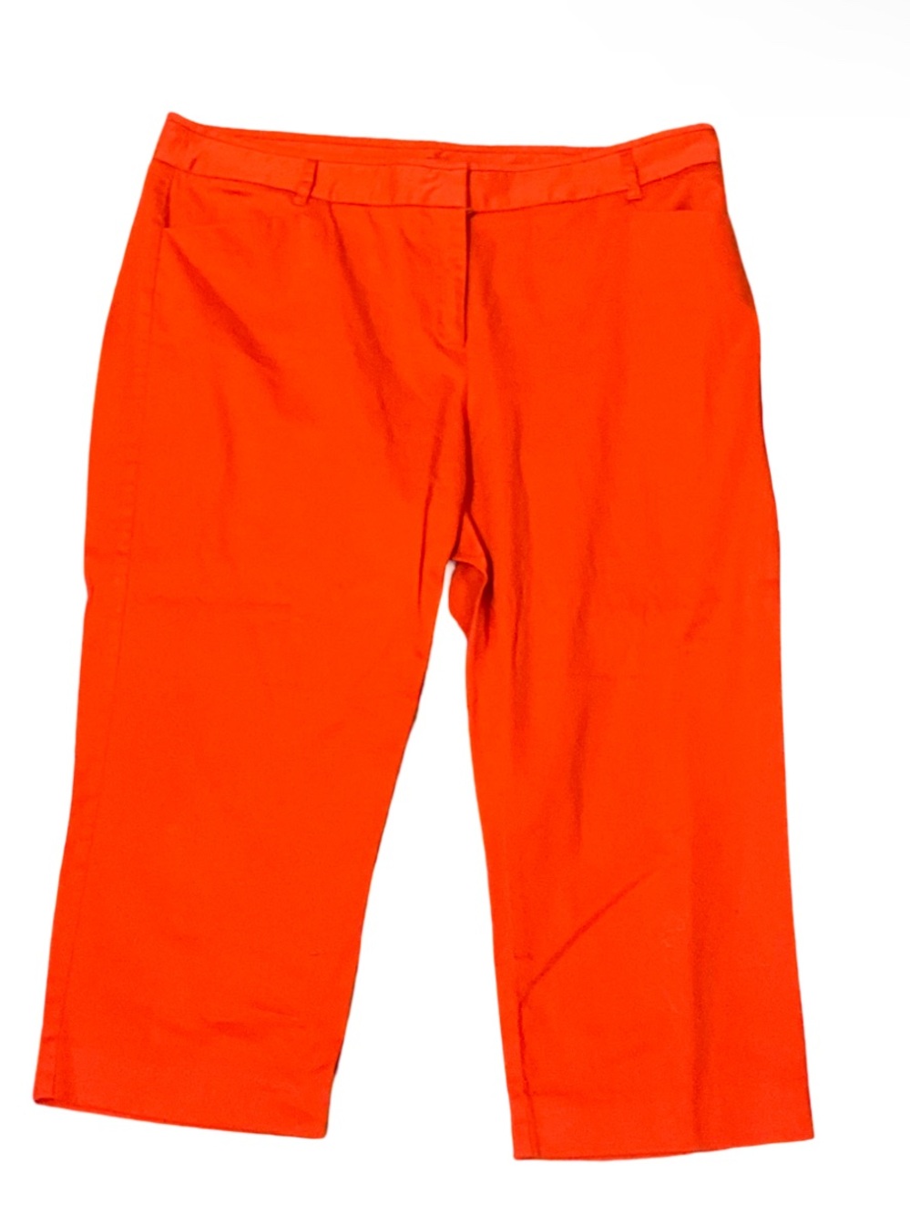 Anthropologie Apostrophe Women’s Size 14 Orange Ankle Crop Pants Stretch